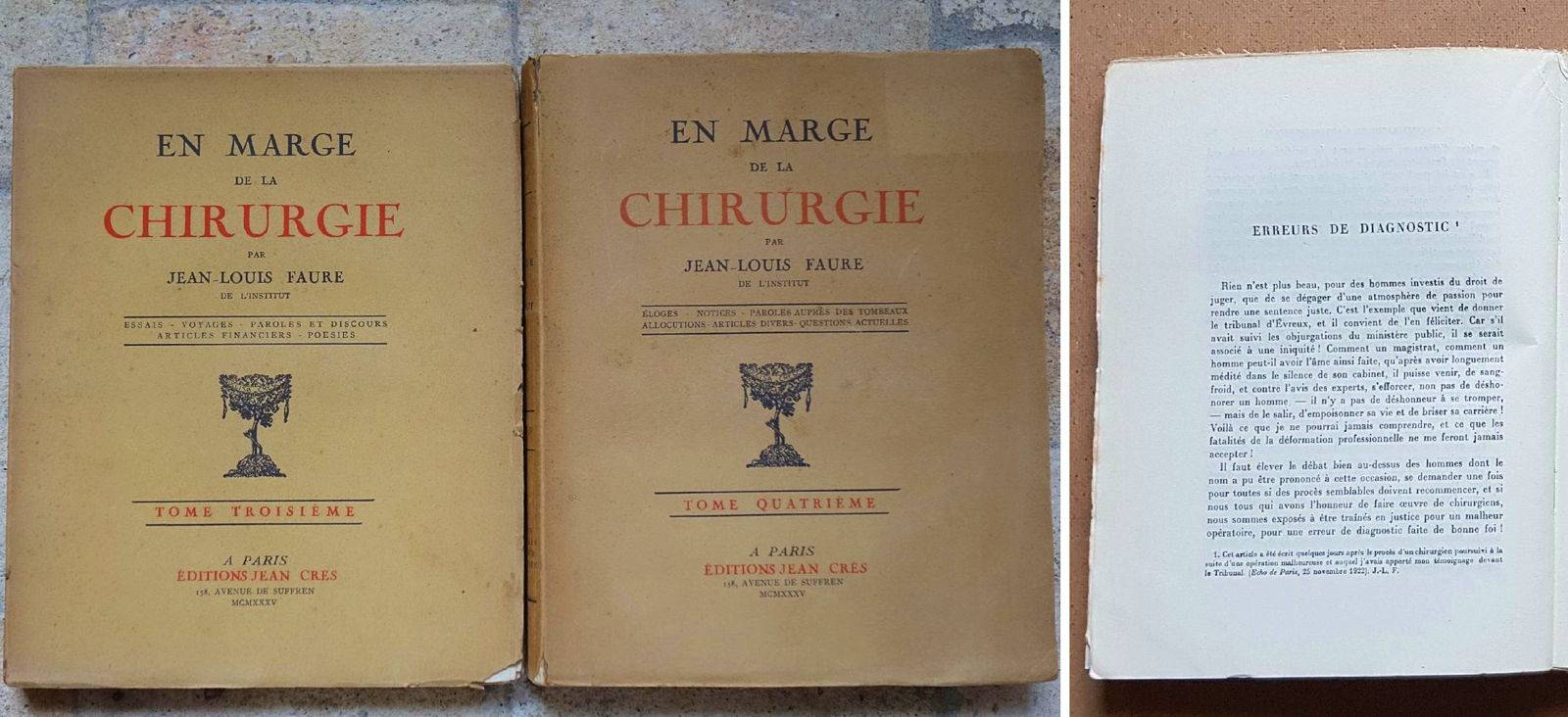 Livres En marge de la chirurgie J.-Louis Faure 1935
