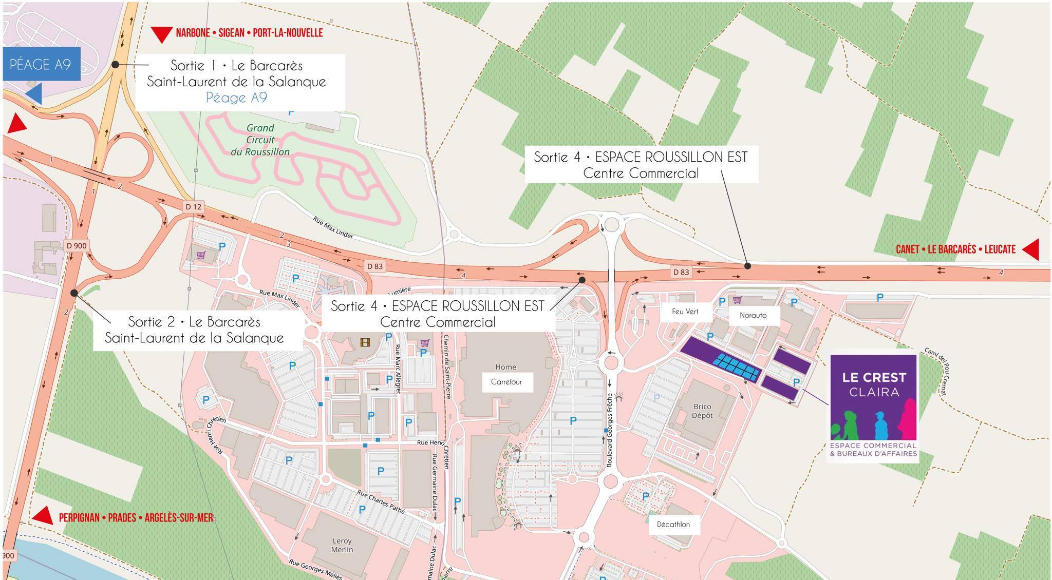 Loue local - Face Carrefour Claira - 250m²