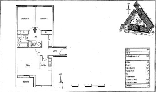 Loue appartement Montpellier centre (34) - 2 chambres, 60m²