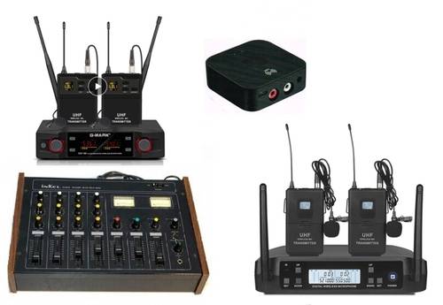 Location 4 Micros cravate VHF sans fil + 1 micro VHF avec accessoires et Bluetooth, pour toutes conférences