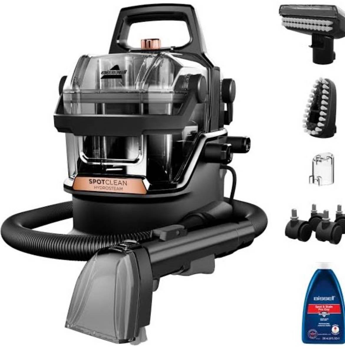 Loue Shampouineuse à Vapeur Moderne BISSELL® SpotClean® Hydrosteam™ - Dose de Nettoyant Offerte