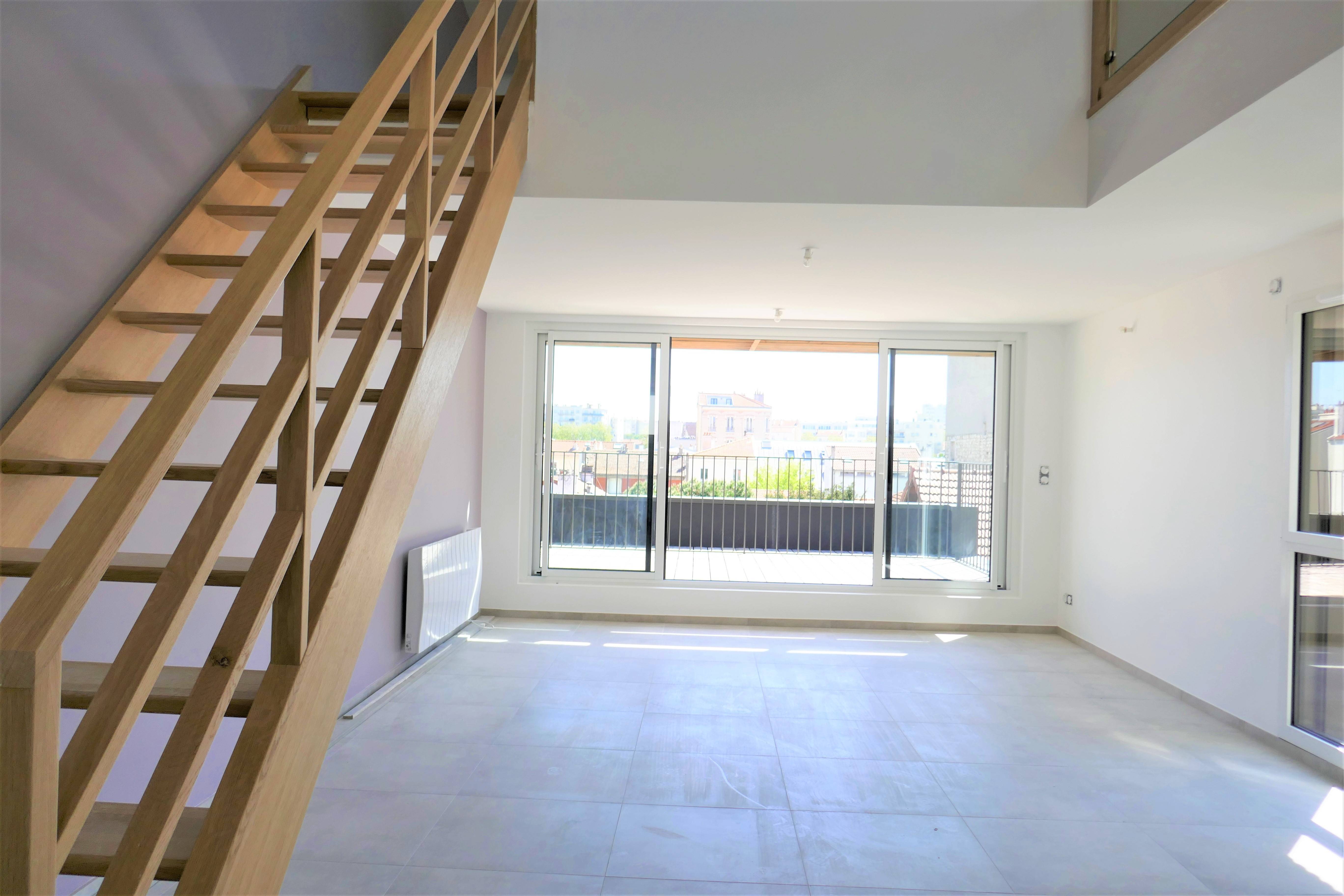 Loue appartement 100m² duplex contemporain Centre Malakoff - 2 chambres + bureau + terrasse