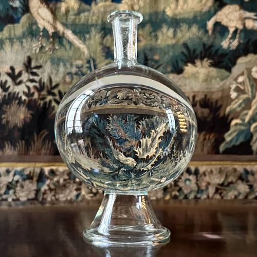Loupe de dentellière en verre soufflé XVIIIe siècle lampe à eau 18e