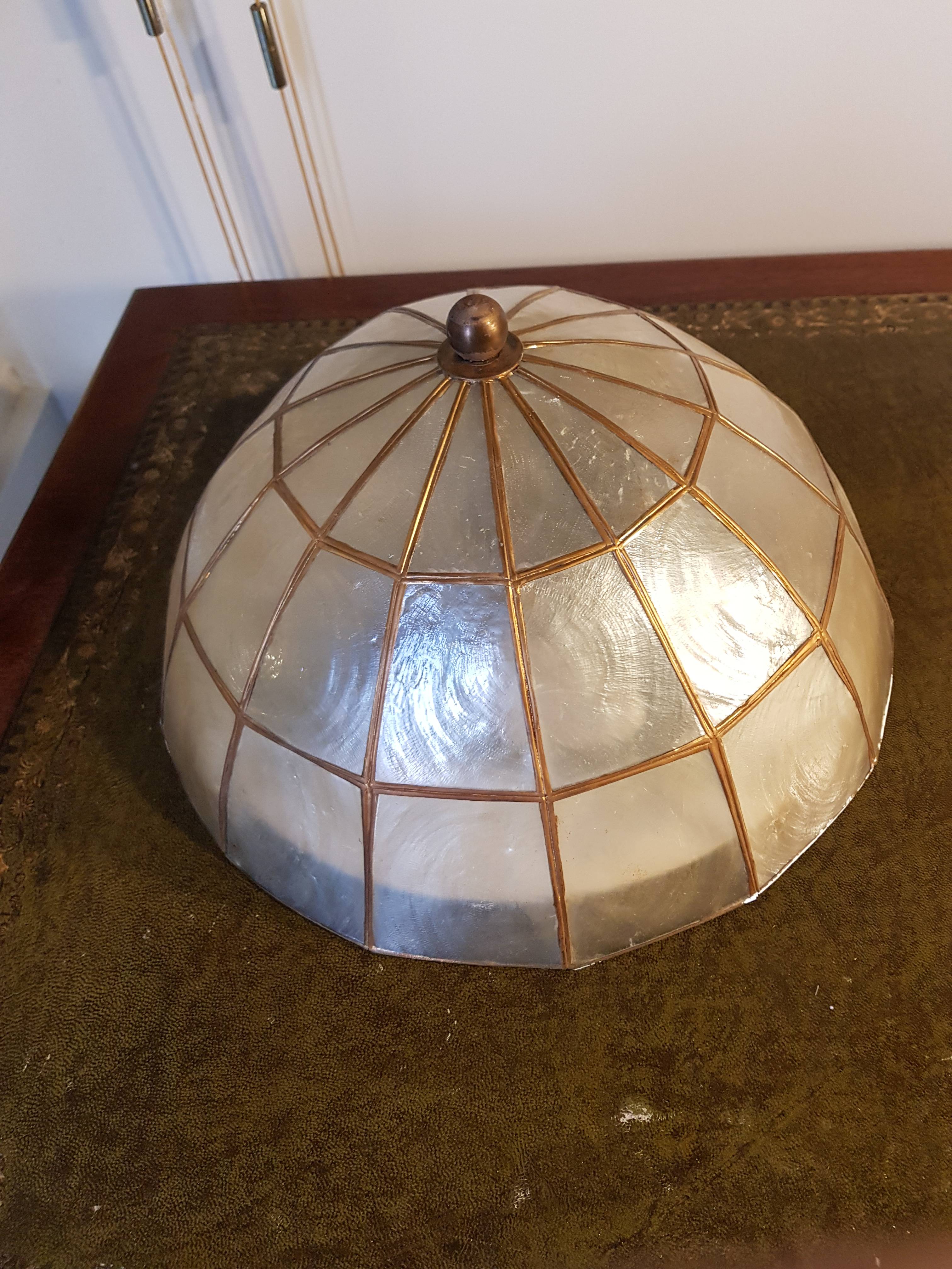 Lustre en cuivre et nacre