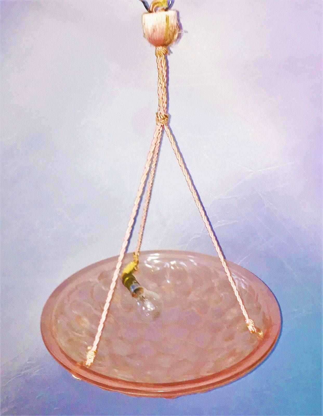 Lustre Suspension Vasque Art Déco Signé "Degué"