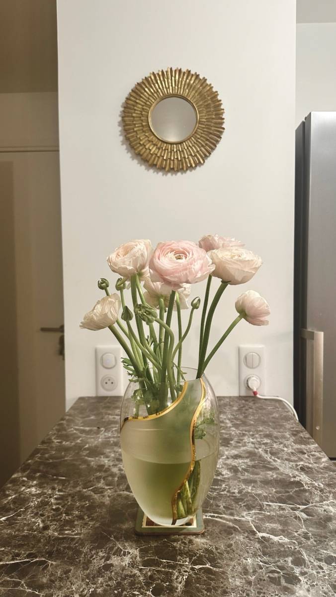 Magnifique vase fin cristal fin de bohème fait main