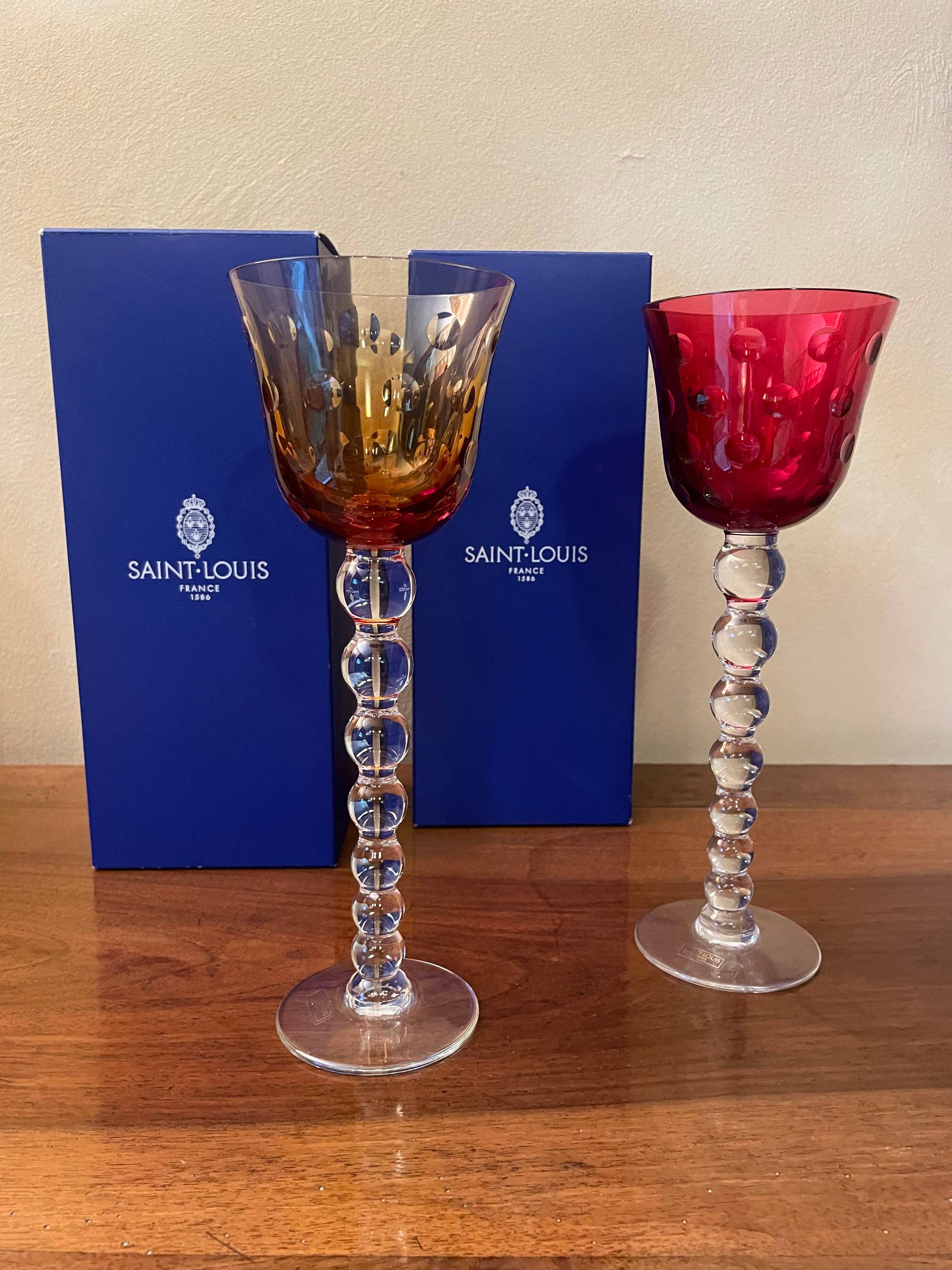 Vends magnifiques verres "Bubbles" Roemer en cristal Saint-Louis - neufs