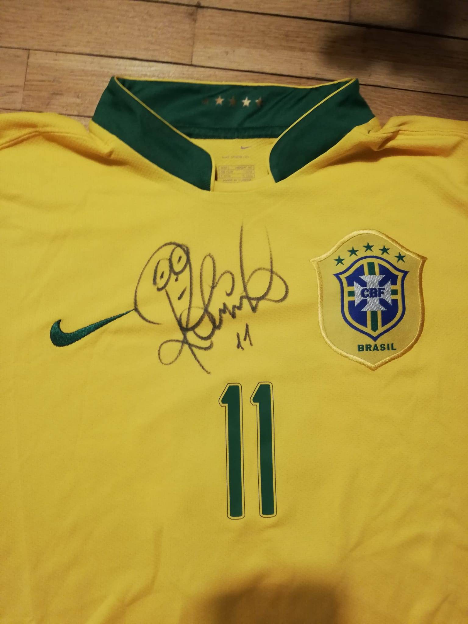 Maillot de foot vintage domicile équipe du Brésil N°23 ROBINHO 2006-2007