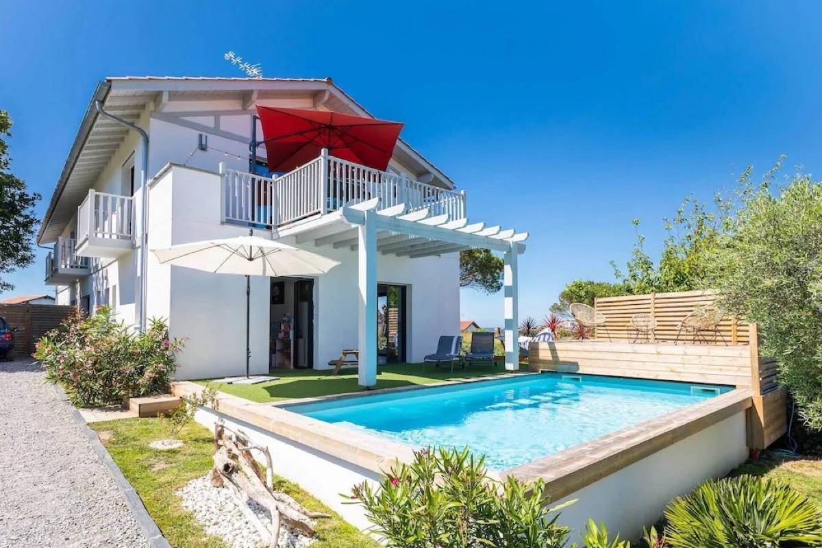 Location maison basque contemporaine à Bidart, plage Uhabia - 4 chambres, 6 couchages