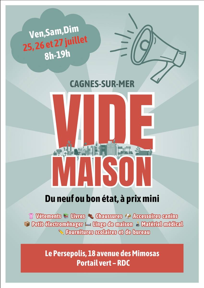 Propose vide maison à Cagnes-sur-Mer le 25, 26 et 27 juillet