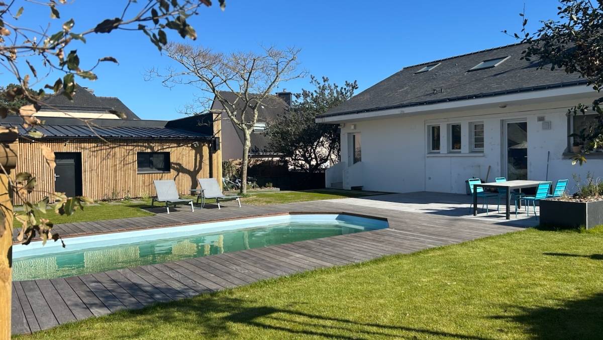 Loue maison familiale - 8 couchages avec piscine à 1 min du port de Kernevel, 2 min des plages