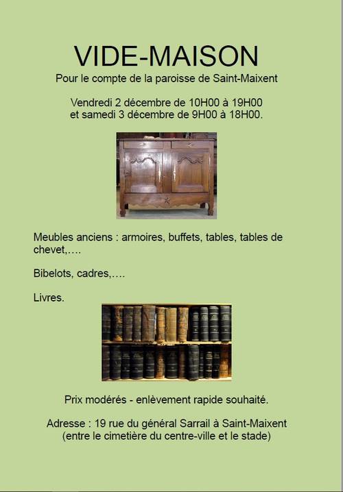 Vide-maison à Saint-Maixent (79400). Prolongation le 11 février 2023