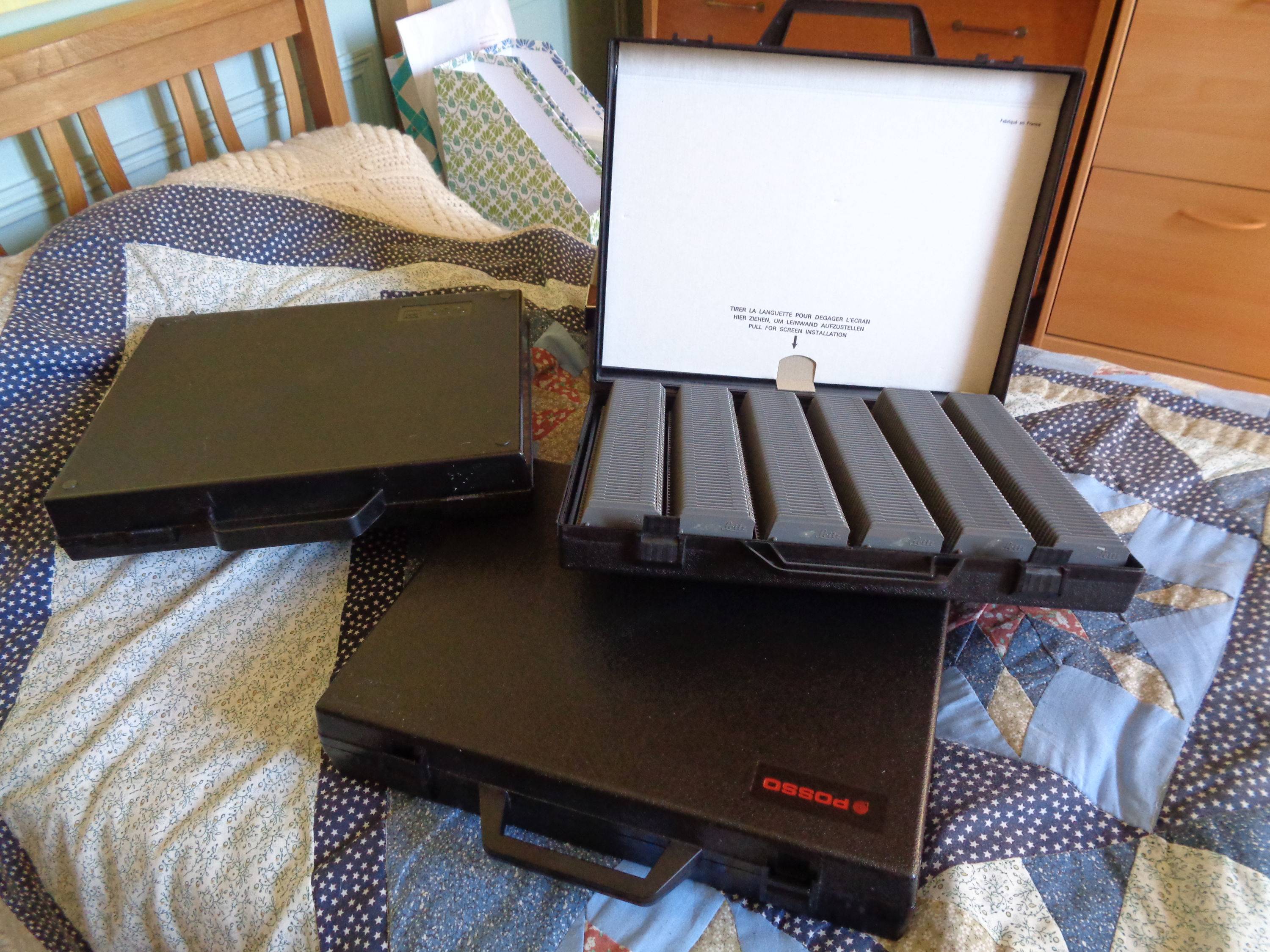 3 mallettes de transport de diapositives