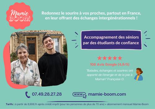 Mamie-Boom propose dames de compagnie étudiantes pour personnes âgées à Rennes