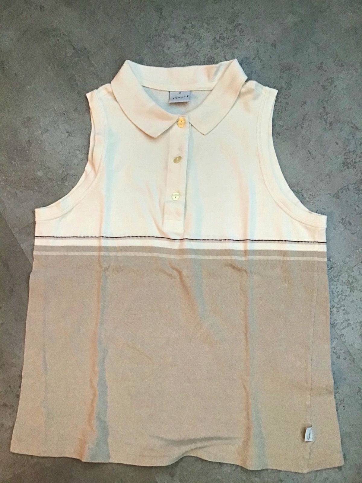 Polo sans manches, crème Lacoste