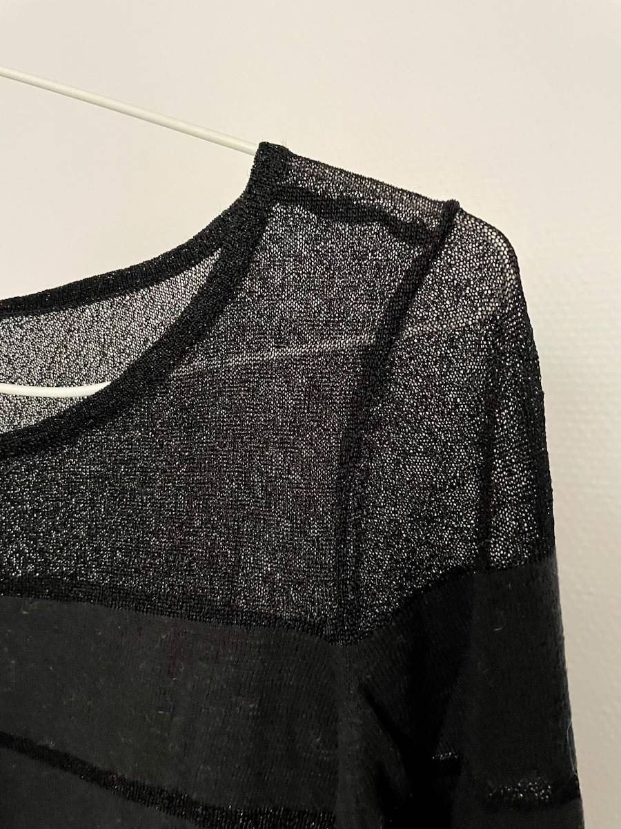Top Extyn Doré Manches Courtes - Dos Transparent - Taille 38 FR - TBÉ