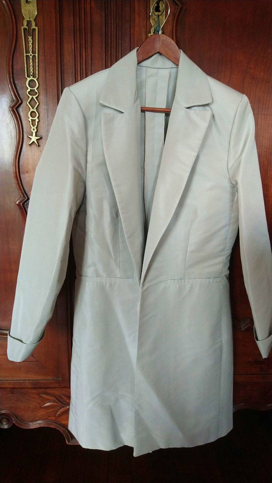 Manteau habillé bord à bord gris pâle neuf T38/40 Tenue Cérémonie Mariage