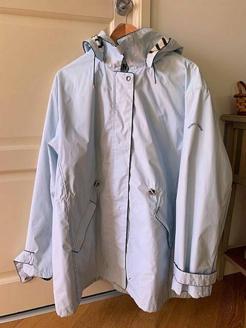 Manteau parka imperméable zippé St James bleu ciel doublé