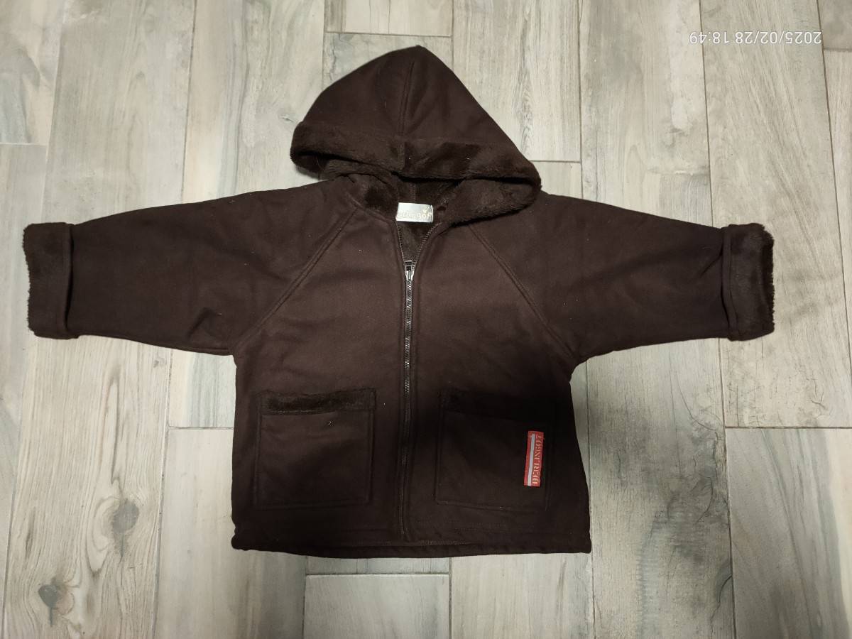 Vends manteau, veste comme une peau lainée, souple - Taille 24 mois