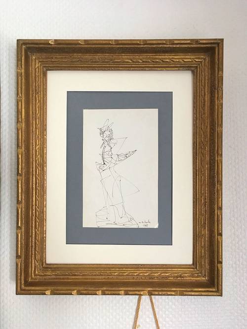 Dessin surréaliste à l’encre de Marcel Delmotte