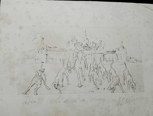 La Marche de Vénerie - Véritable gravure