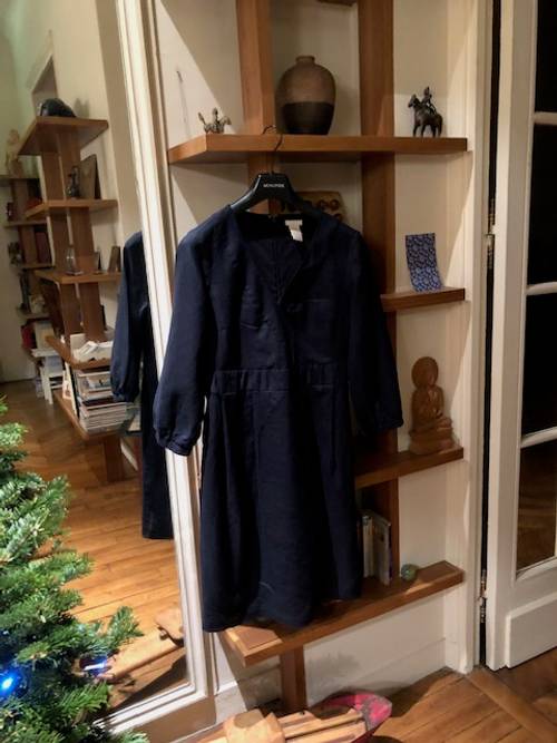 Robe en lin col en V bleu marine GAP - taille 40 en excellent état