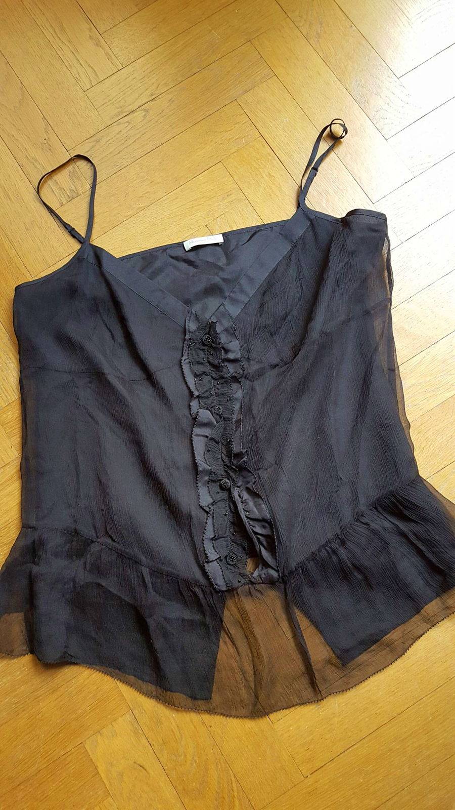 Top noir 40 Massimo Dutti en soie