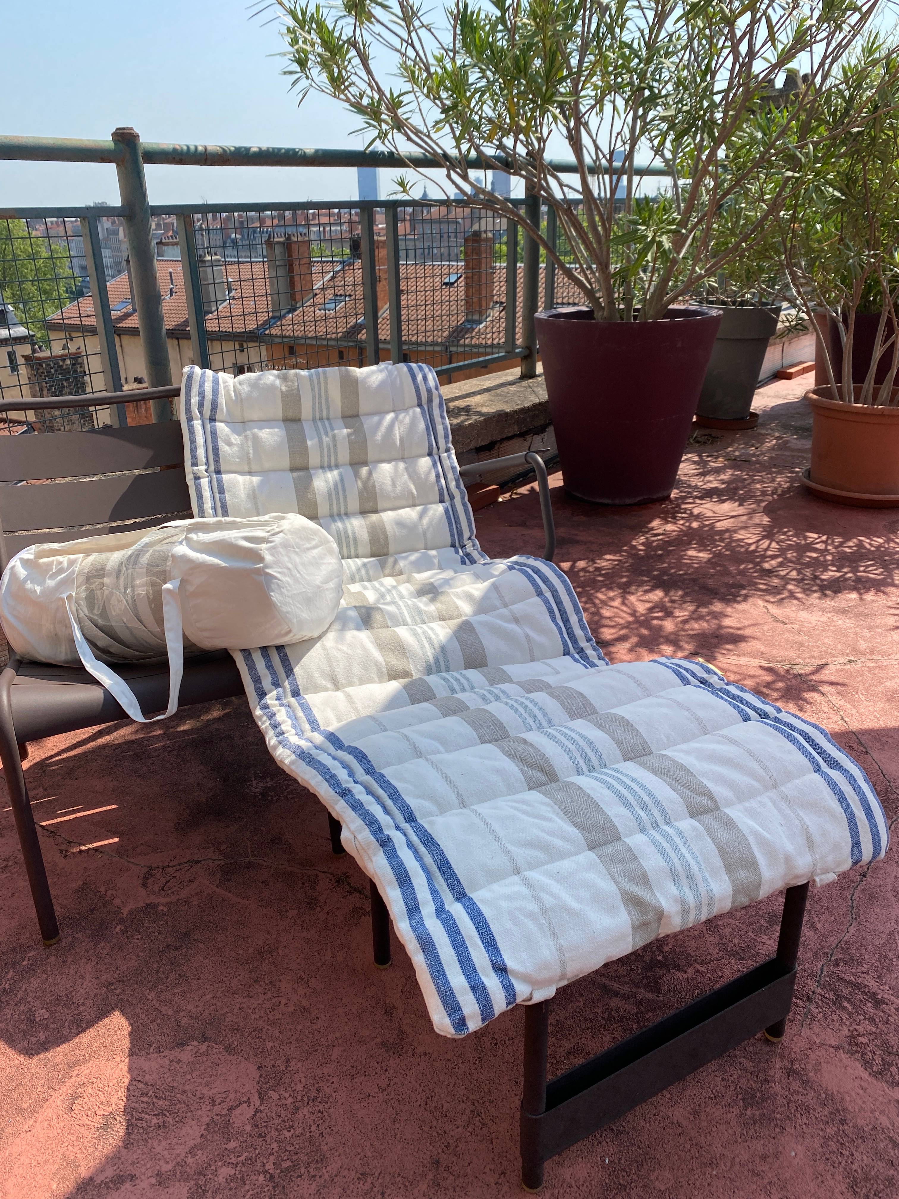 2 matelas - coussins pour bains de soleil transats