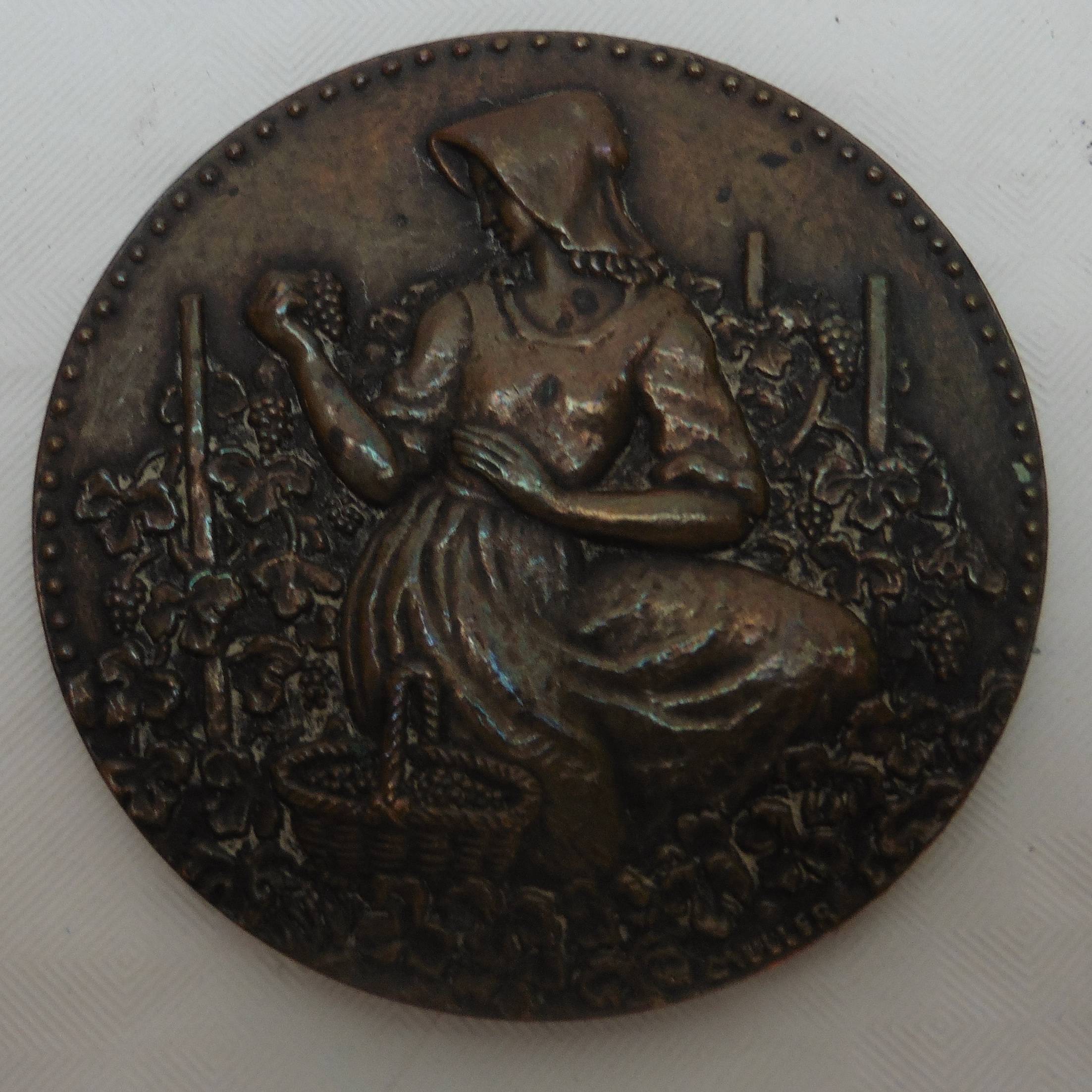 Médaille en bronze Les vendanges en Champagne par Muller
