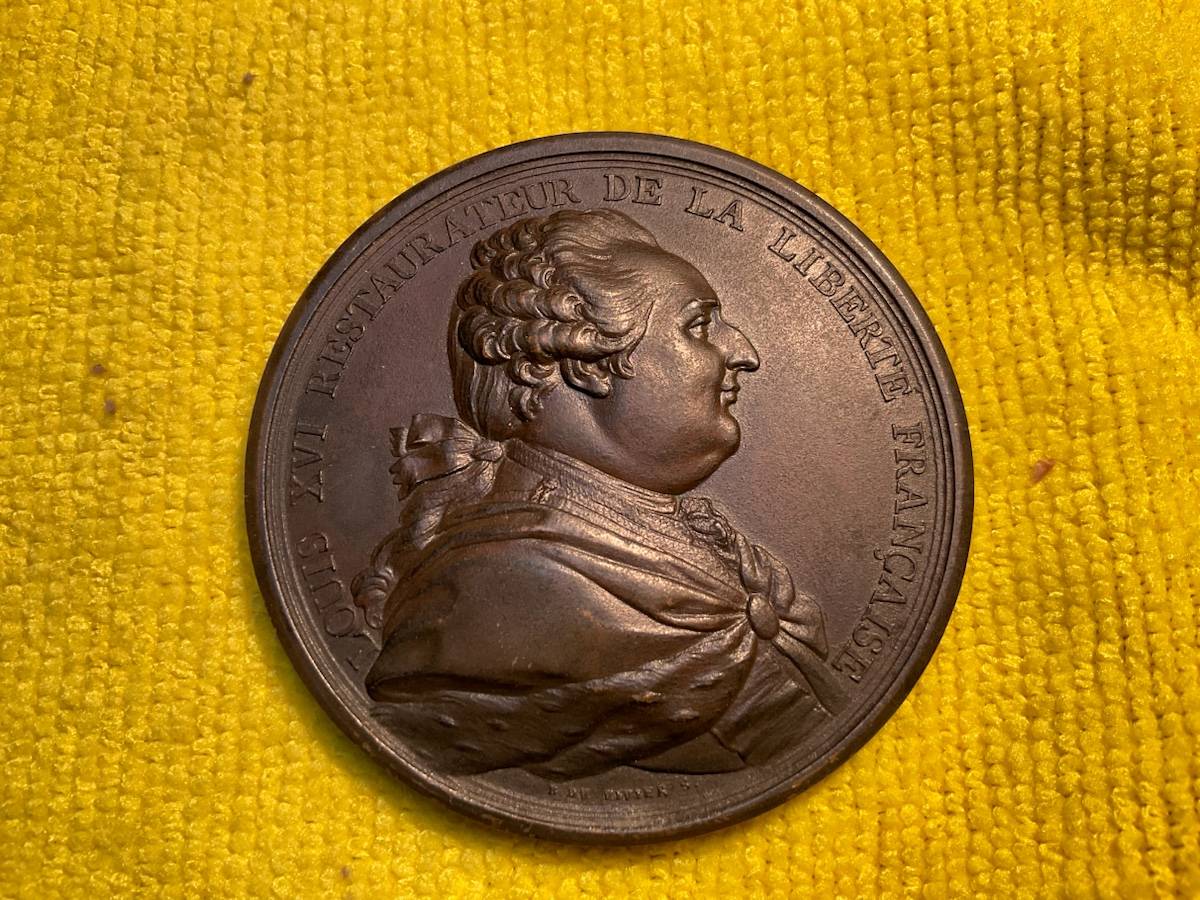 Medaille Louis XVI en bronze, commémoration de la nuit du 4 août