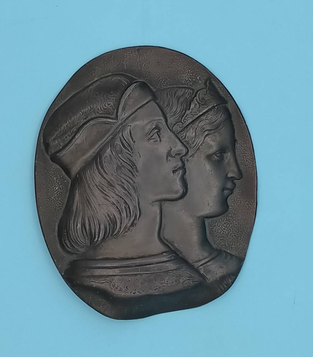 Médaille de mariage, plaque gravée de 