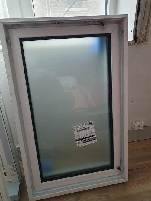 Menuiserie neuve aluminium K-line 810x510 mm Vitrage dépoli 44-6
