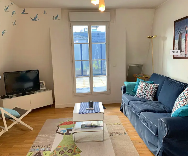 Loue appartement T2 meublé 45m² - 1 chambre, terrasse - Saint-Cyr-l’École - 2 couchages