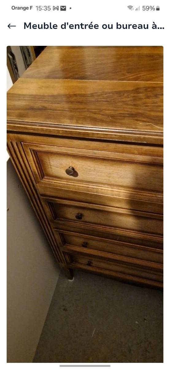 Meuble d’entrée ou bureau à 4 tiroirs 32x54xh72