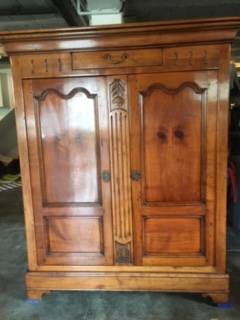 Meuble Informatique / Armoire TV En Merisier Massif, Vintage, 100 Cm, 40 Kg, Très Bon état