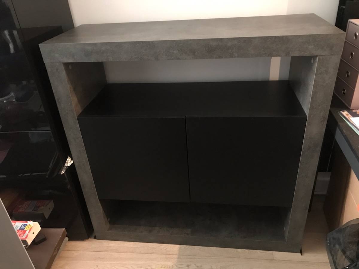 Meuble ou meuble TV noir et gris béton