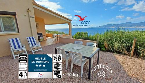 Loue appartement meublé de tourisme 3 étoiles à Porticcio - Vue mer panoramique - 2 chambres, 4 couchages