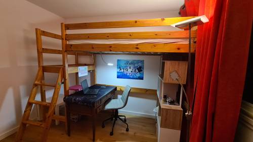 Lit mezzanine en pin massif