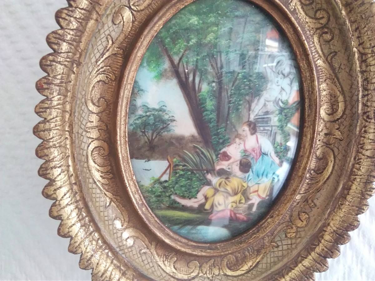 Miniature huile sur carton
