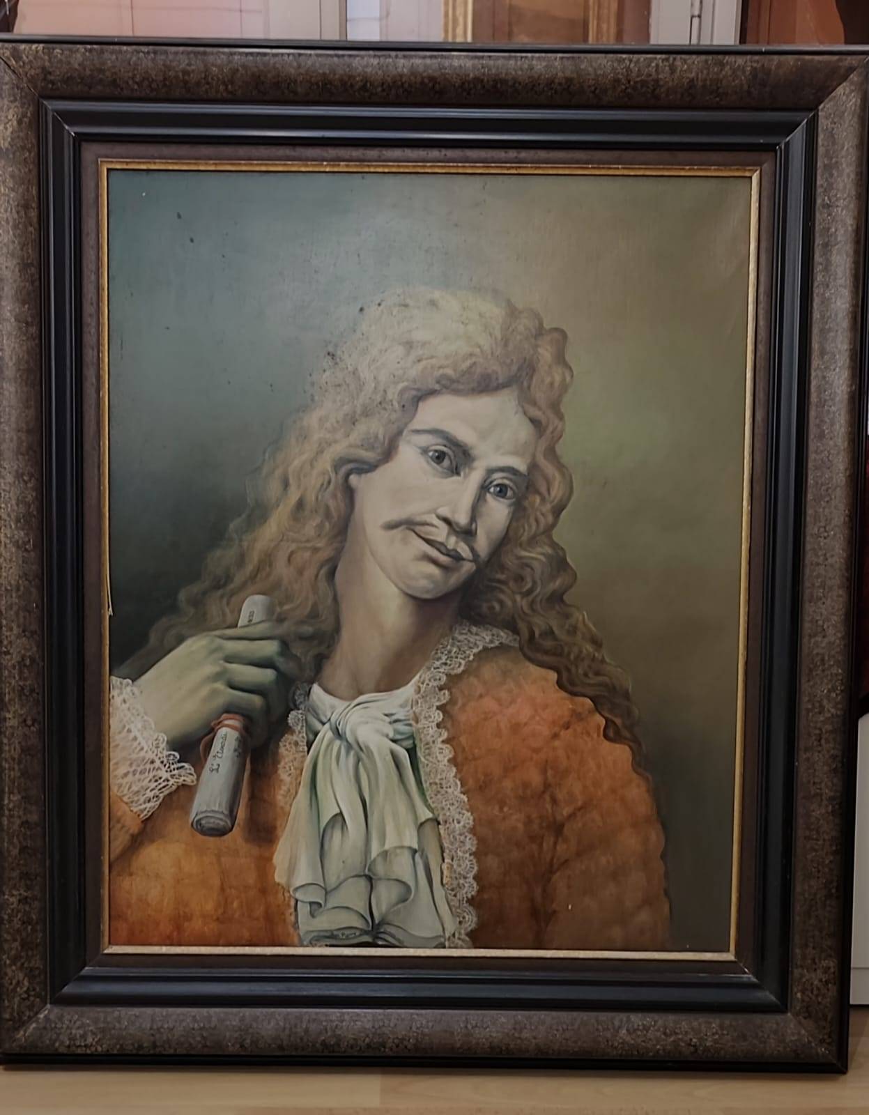 Moliere - Tableau huile sur toile de Jean Pierre Sauvage - 1987