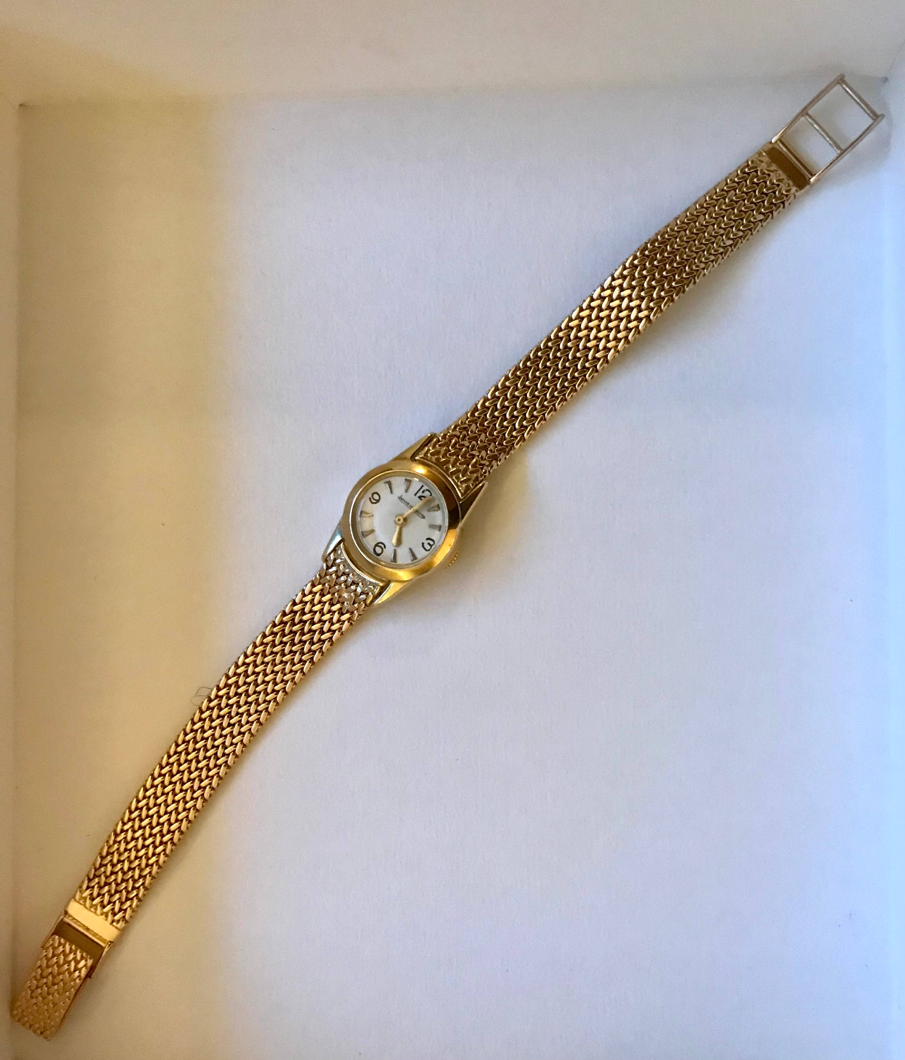 Montre en or (cadran+bracelet) Jaeger LeCoultre années 50/60 - produit rare