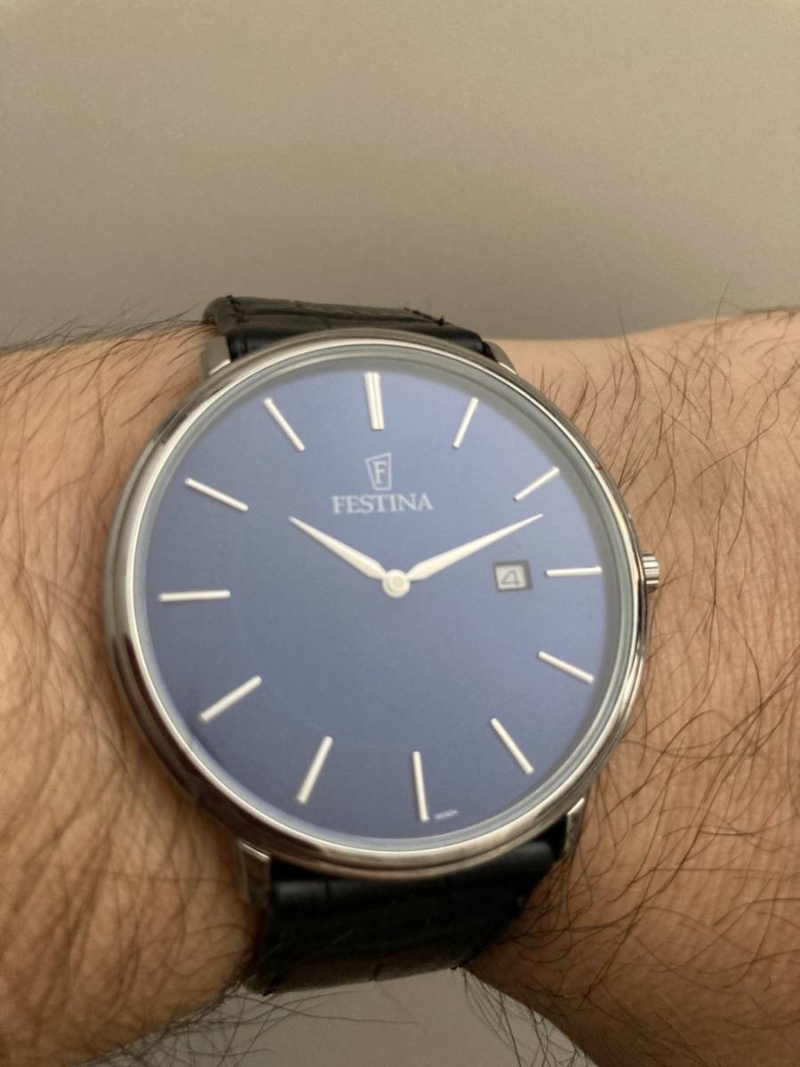 Montre homme Festina 41 mm fond bleu