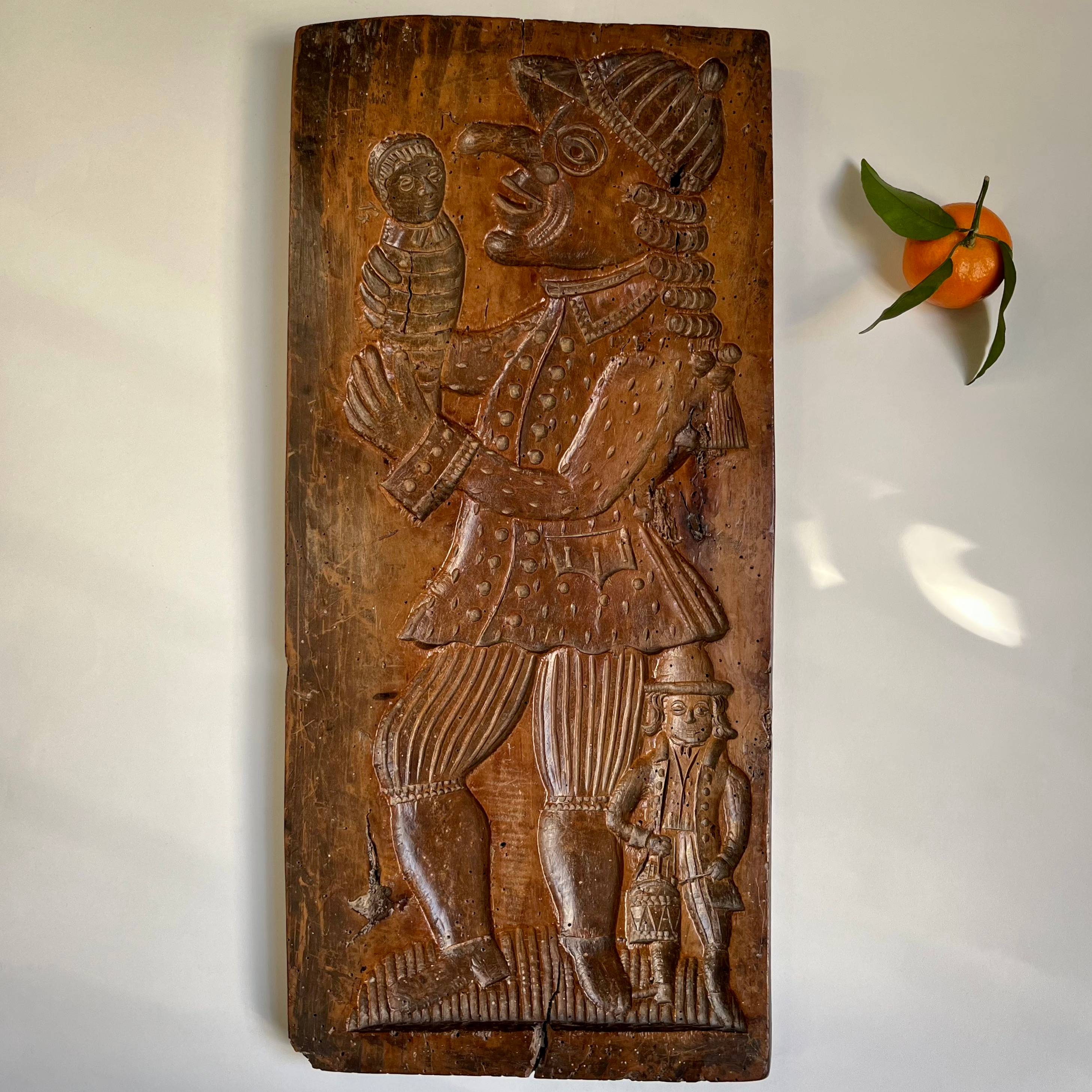 Moule à biscuit ou à pain d’épices en bois sculpté - Art populaire Alsace XVIIIe XIXe siècle