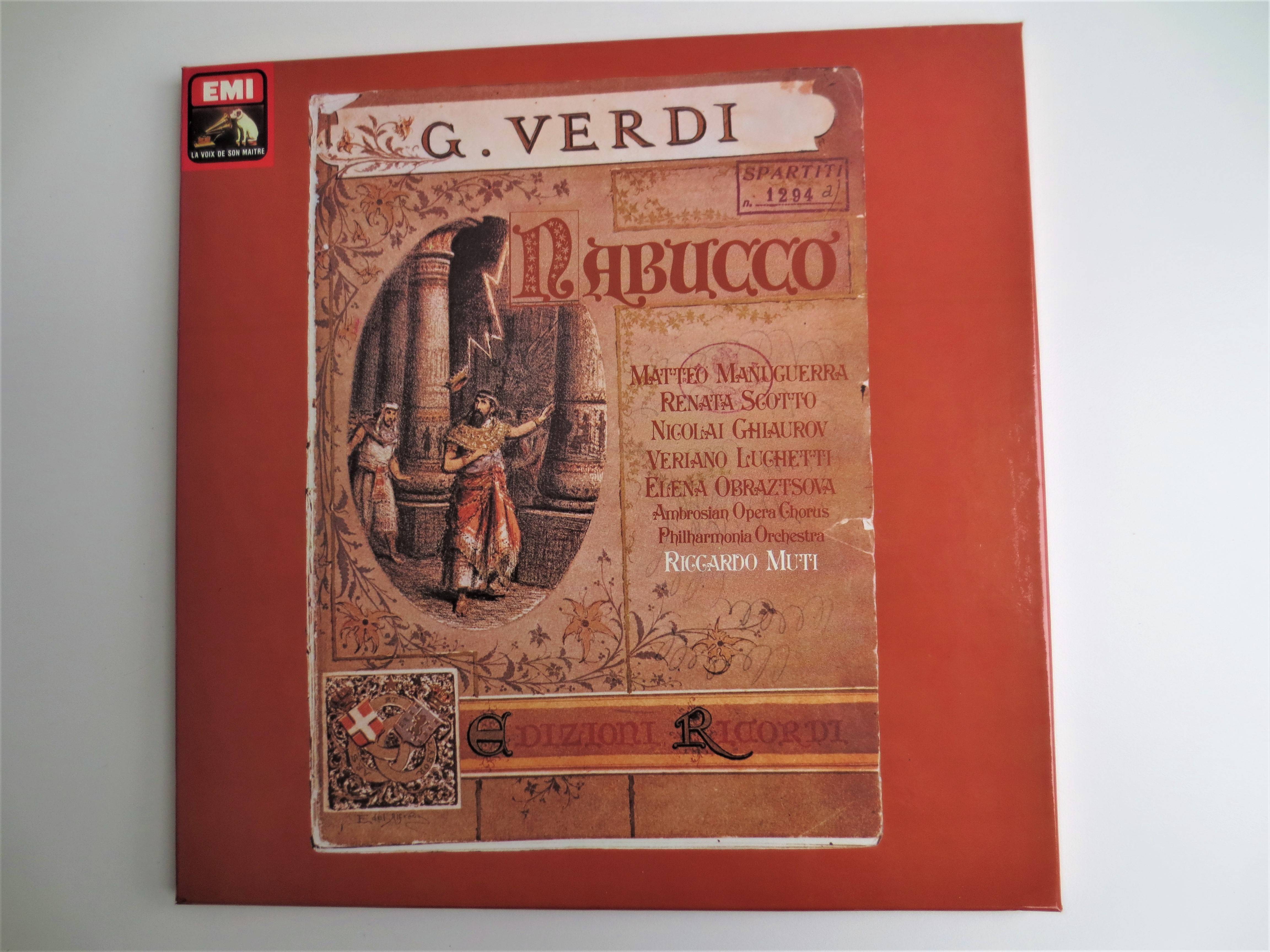 Vends coffret de 3 disques vinyle 33T : "Nabucco", de Verdi