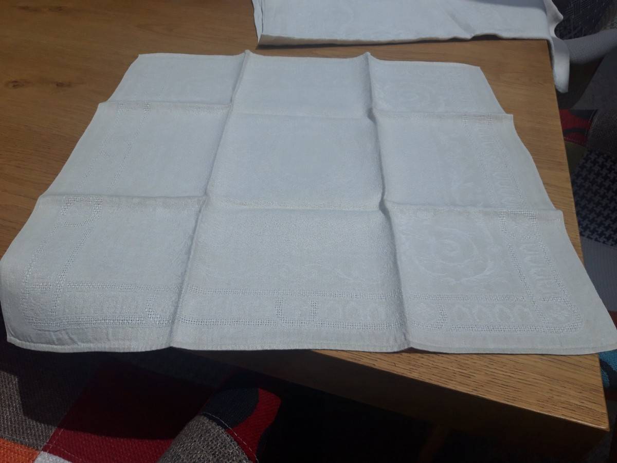 Nappe Dralon avec 12 serviettes vintage - Linge de maison