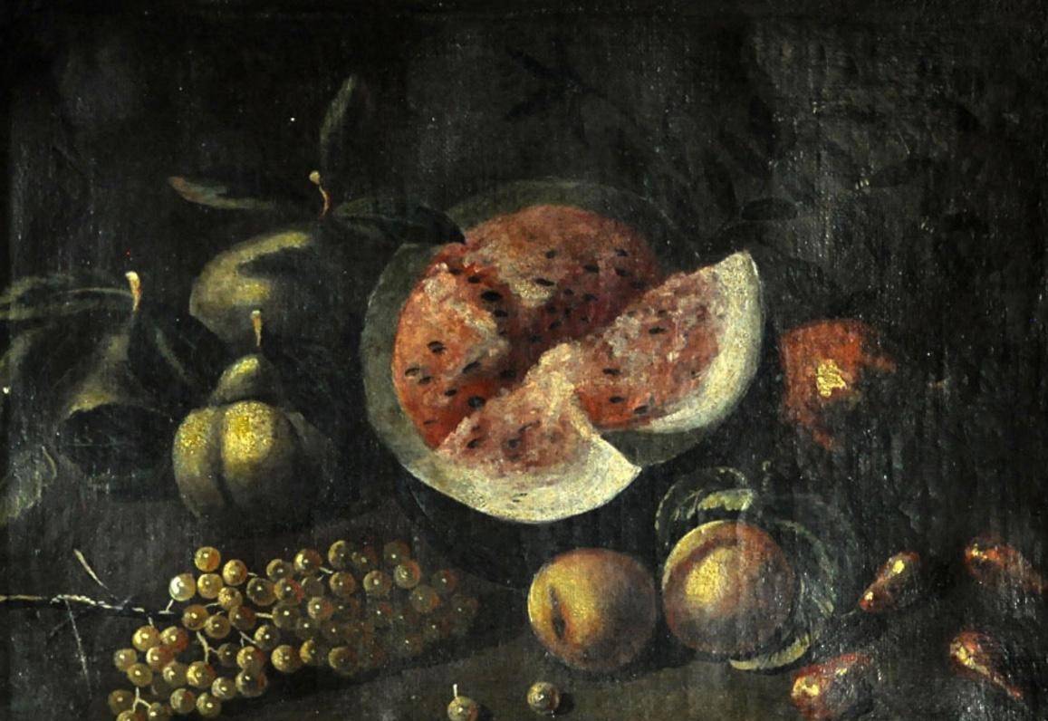 Nature morte à la pastèque dans le style baroque espagnol