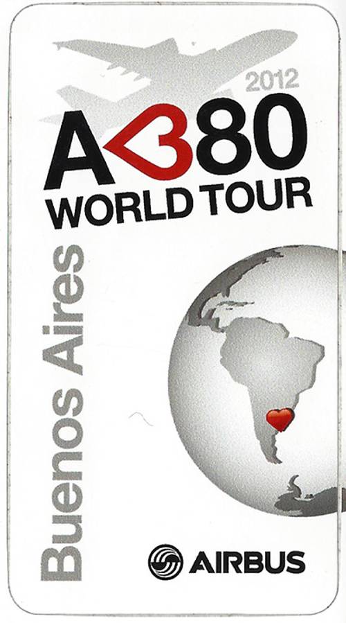 Rare ## Autocollant Sticker Airbus A380 World Tour 2012 Buenos Aires # Collector