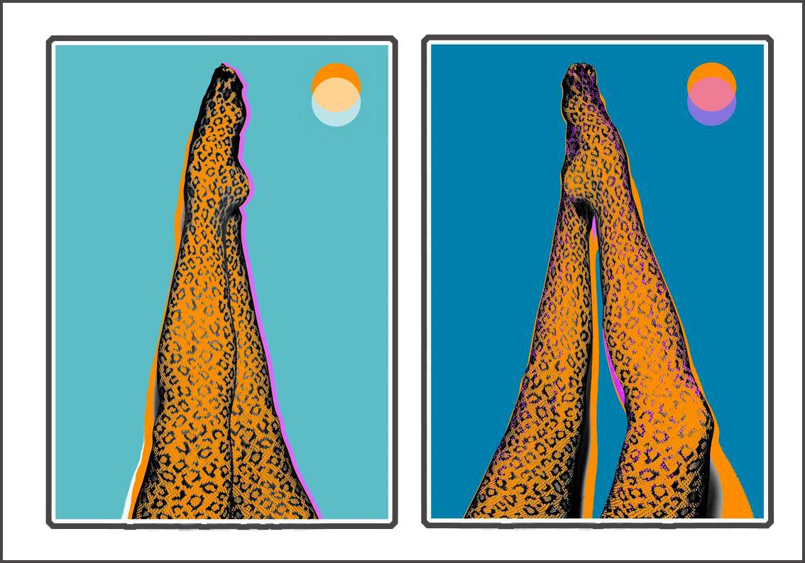 Œuvre numérique • Pop Art • Dyptique Feline Legs 01 & 02 • NumericEric • 2022