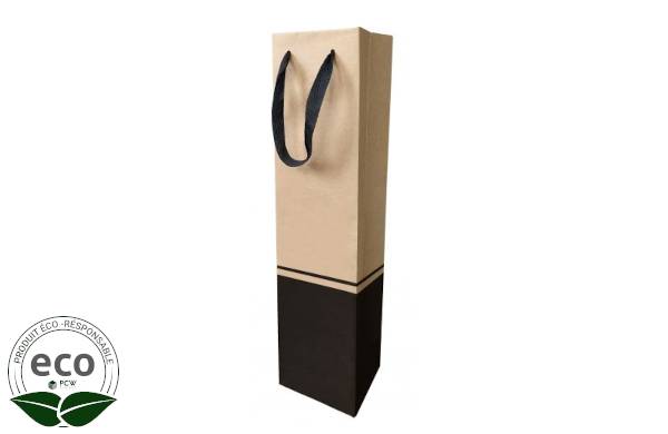 Sacs En Papier Kraft Pour Bouteille De Vin – Lot De 50 – 14x8x40 Cm – Poignée Renforcée – écologique