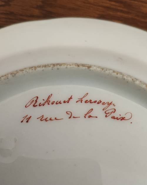 Paire d’assiettes porcelaine de Paris - signees Rihouet Lerosey - periode 19ème